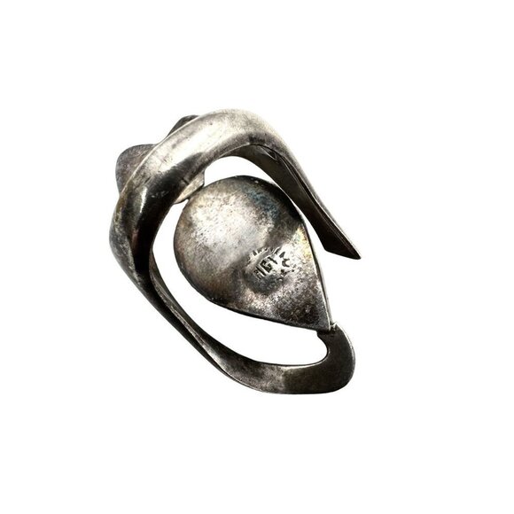 Stunning Vintage Modernist Womens Ring Sterling Silver Amethyst Size 6.5 - Picture 6 of 9